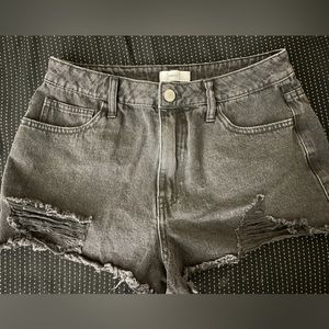 distressed jean booty shorts